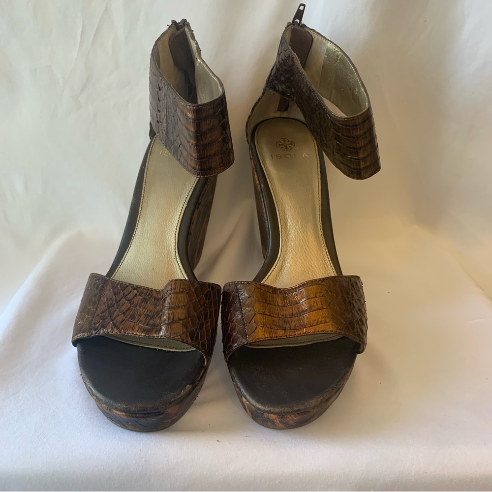 Faux Snakeskin Wedge Sandal